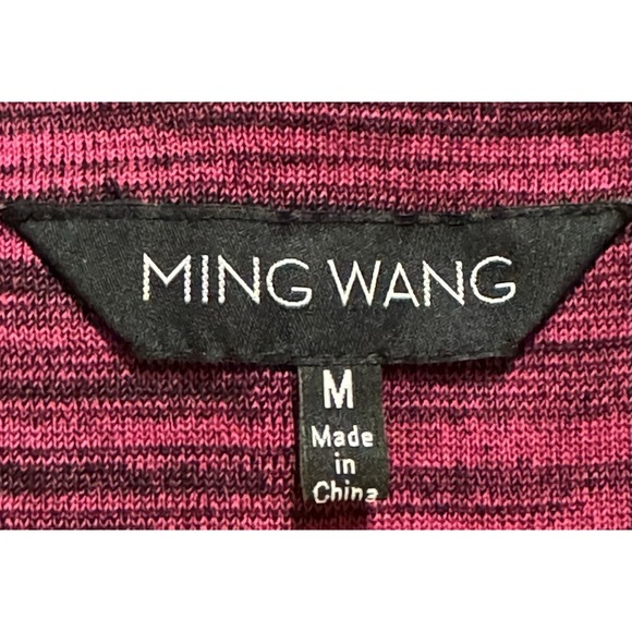Ming Wang Women's M Black Pink Open Front Cardigan Jacket Knit - Picture 9 of 11